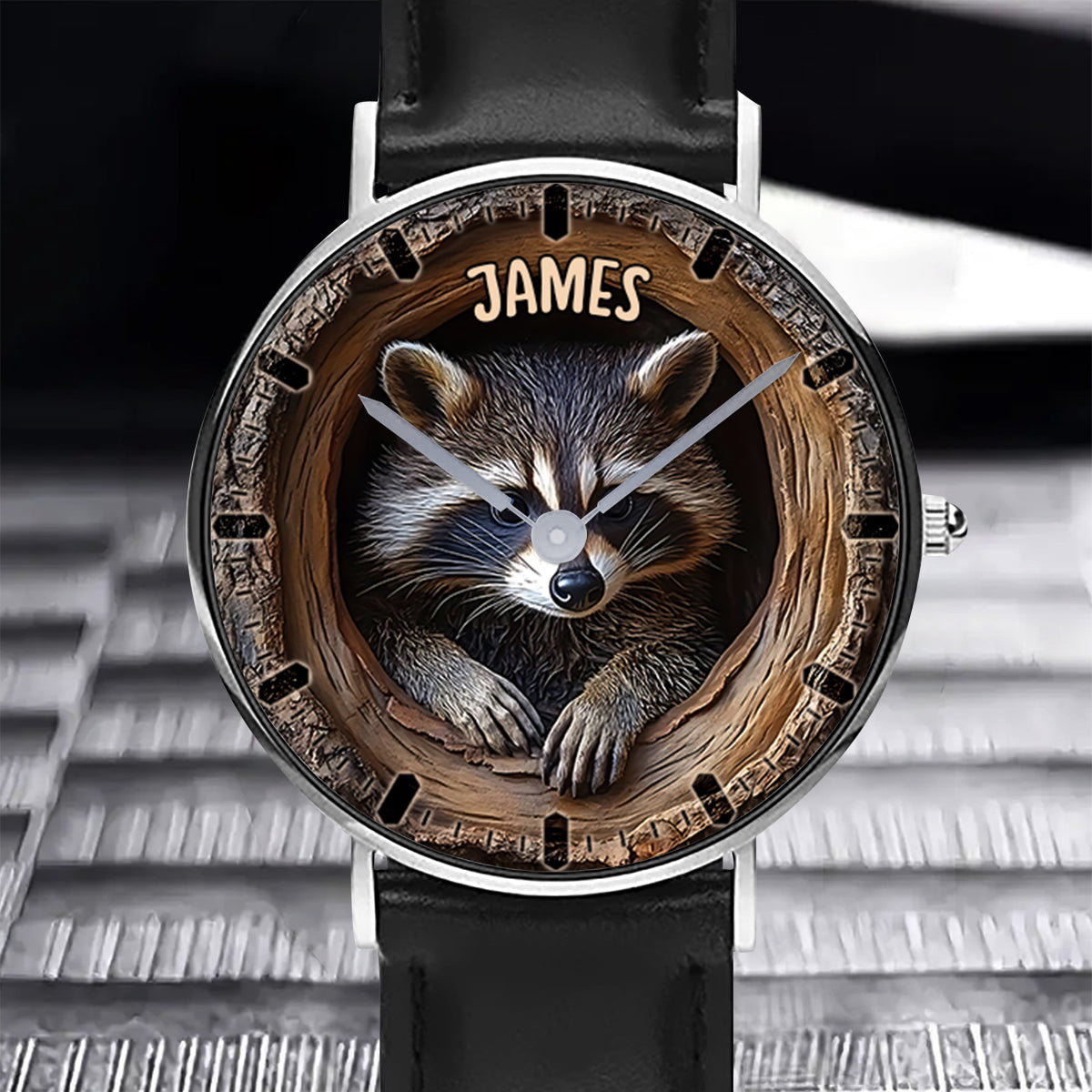 Adorable raton laveur - Montre-bracelet personnalisée raton laveur