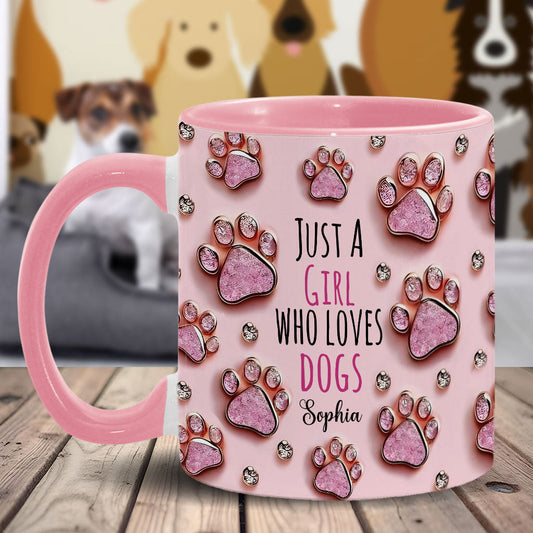Just A Girl Who Loves Dogs - Personalized Dog Accent Mug