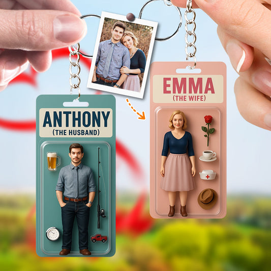 Custom Figure From Photo - Personalized Couple Keychain