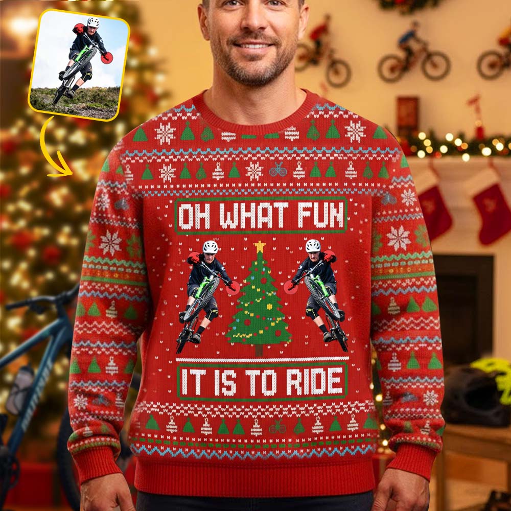 Oh What Fun It Is To Ride Jumpe - Pull moche de cyclisme personnalisé