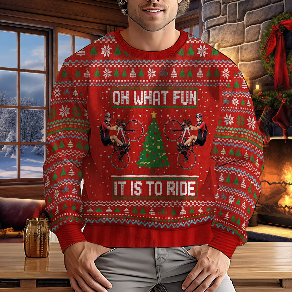 Oh What Fun It Is To Ride Jumpe - Pull moche de cyclisme personnalisé