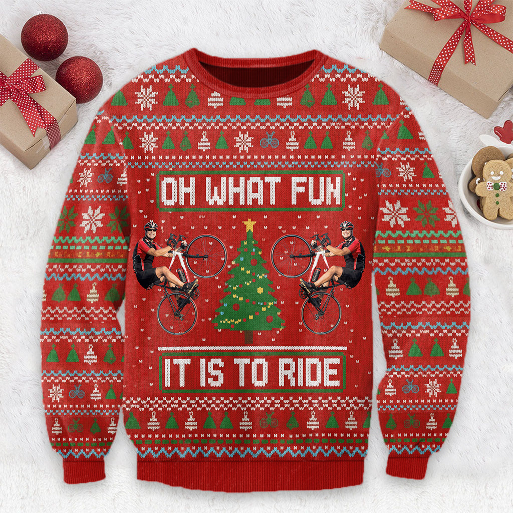 Oh What Fun It Is To Ride Jumpe - Pull moche de cyclisme personnalisé