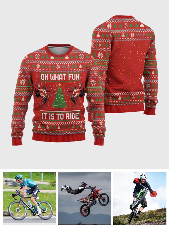 Oh What Fun It Is To Ride Jumpe - Pull moche de cyclisme personnalisé