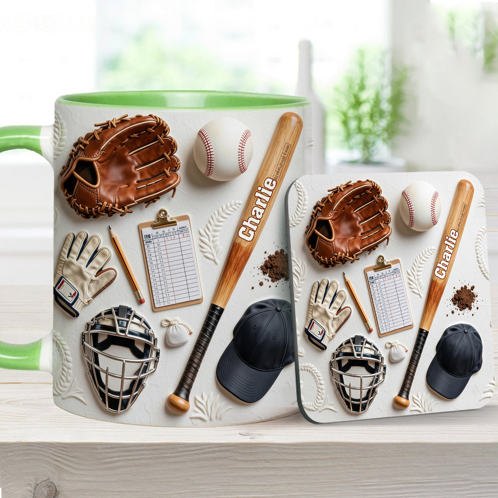 Aimez-vous le baseball ? Mug et sous-verre personnalisés sur le thème du baseball