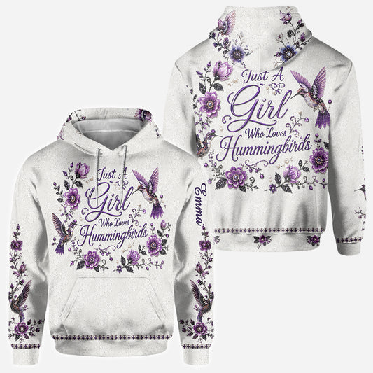 Just A Girl Who Loves Hummingbirds - Personalized Hummingbird All Over Shirt
