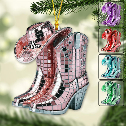 Cowgirl-Stiefel und Hut – personalisierter Cowgirl-Anhänger