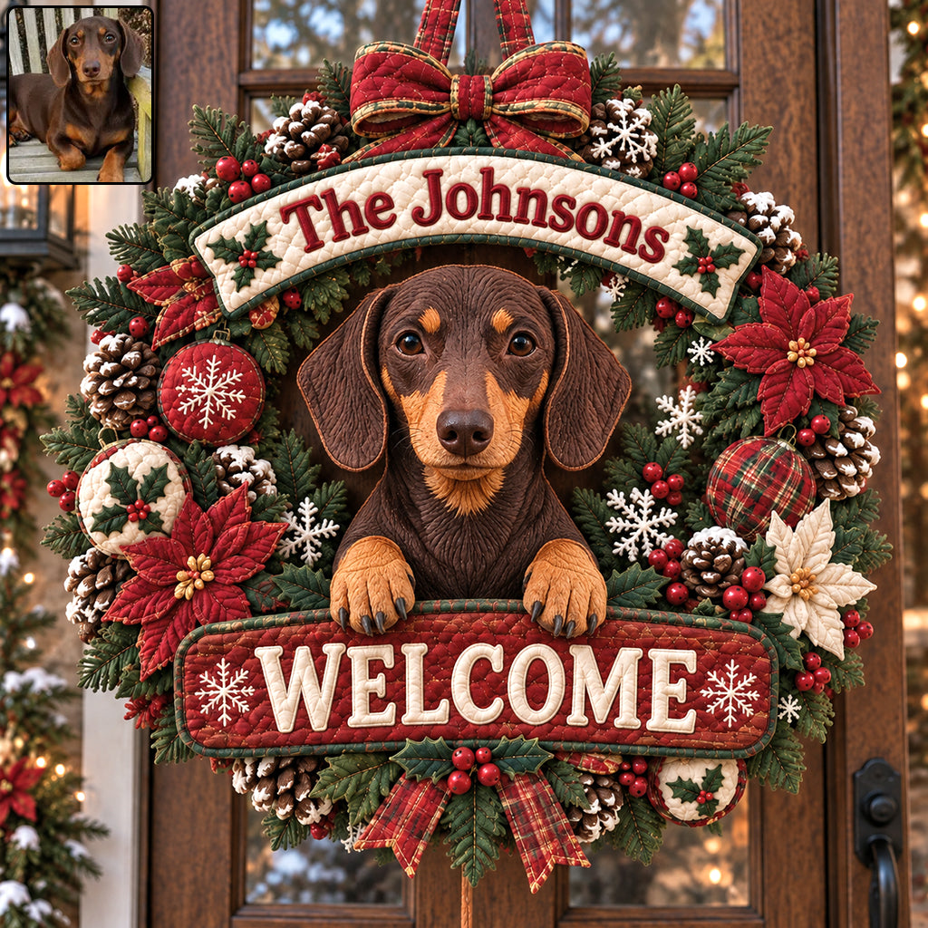 Pet Welcome Fall - Personalized Dog Quilted Door Hanger