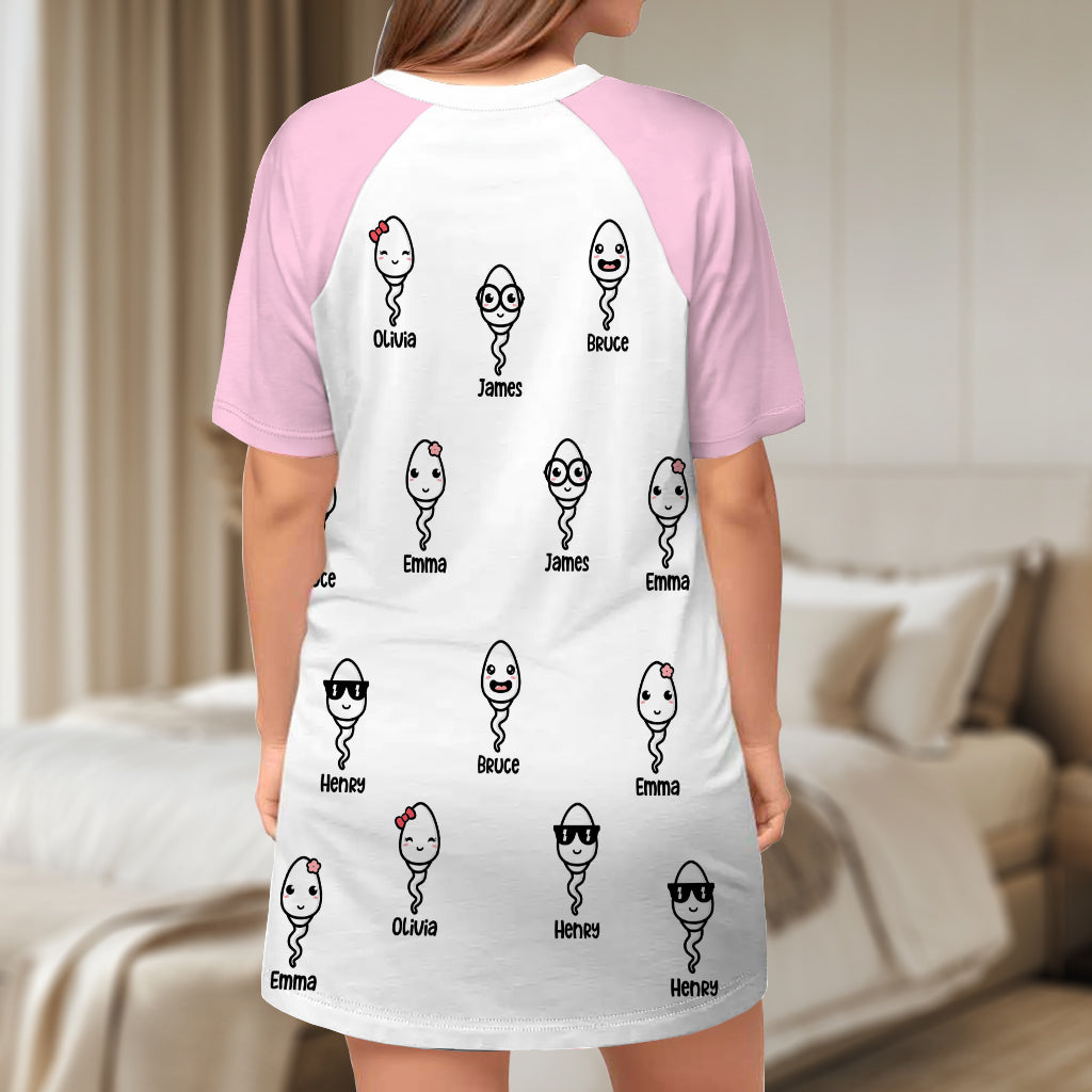 Thanks Mom - Personalized Mother Sleep T-shirt Dress