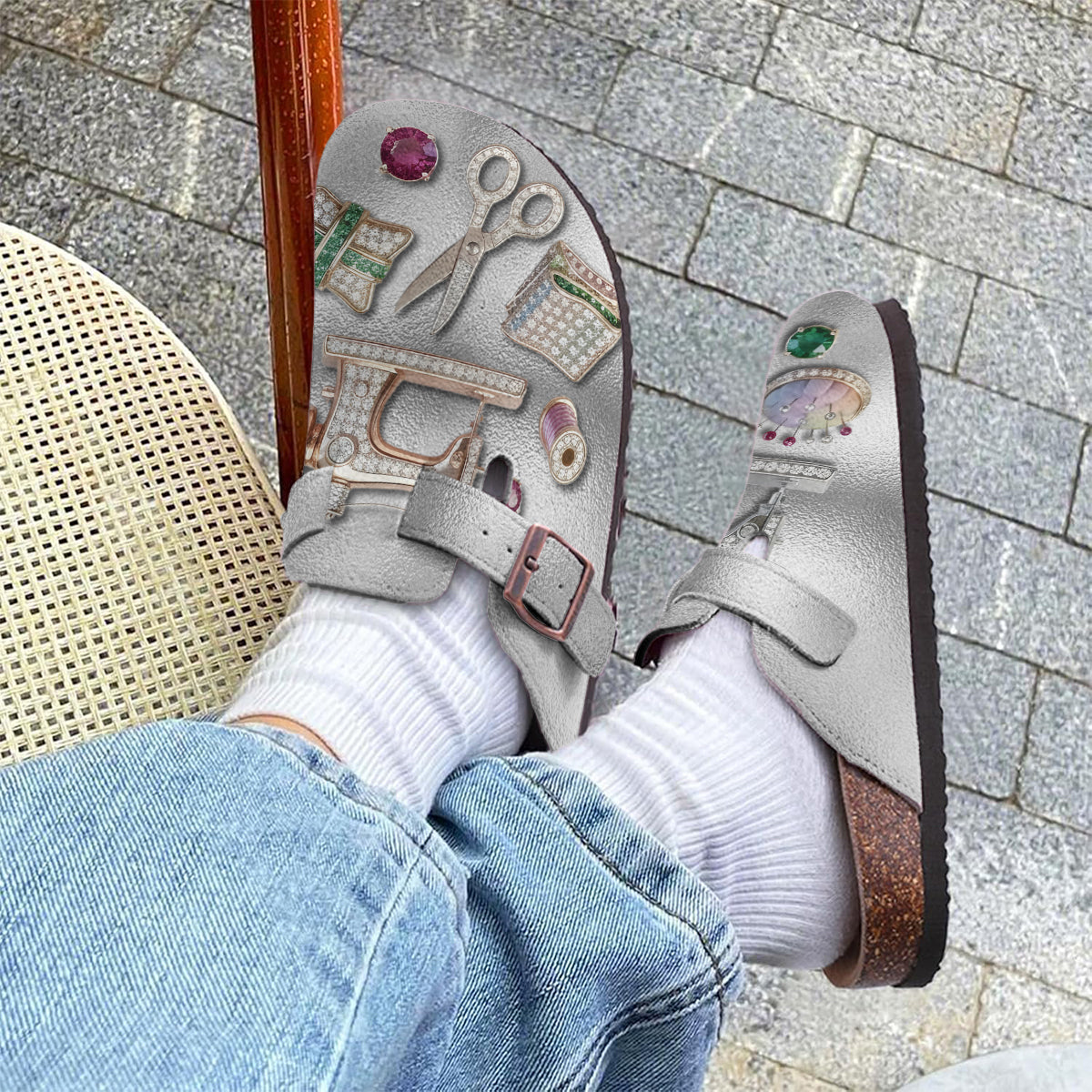 Passionnée de couture - Sabots de couture personnalisés avec soutien de la voûte plantaire