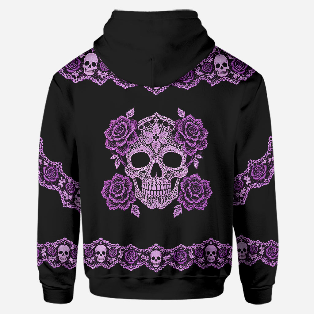 Floral Skull - Personalized Skull Hoodie and Leggings