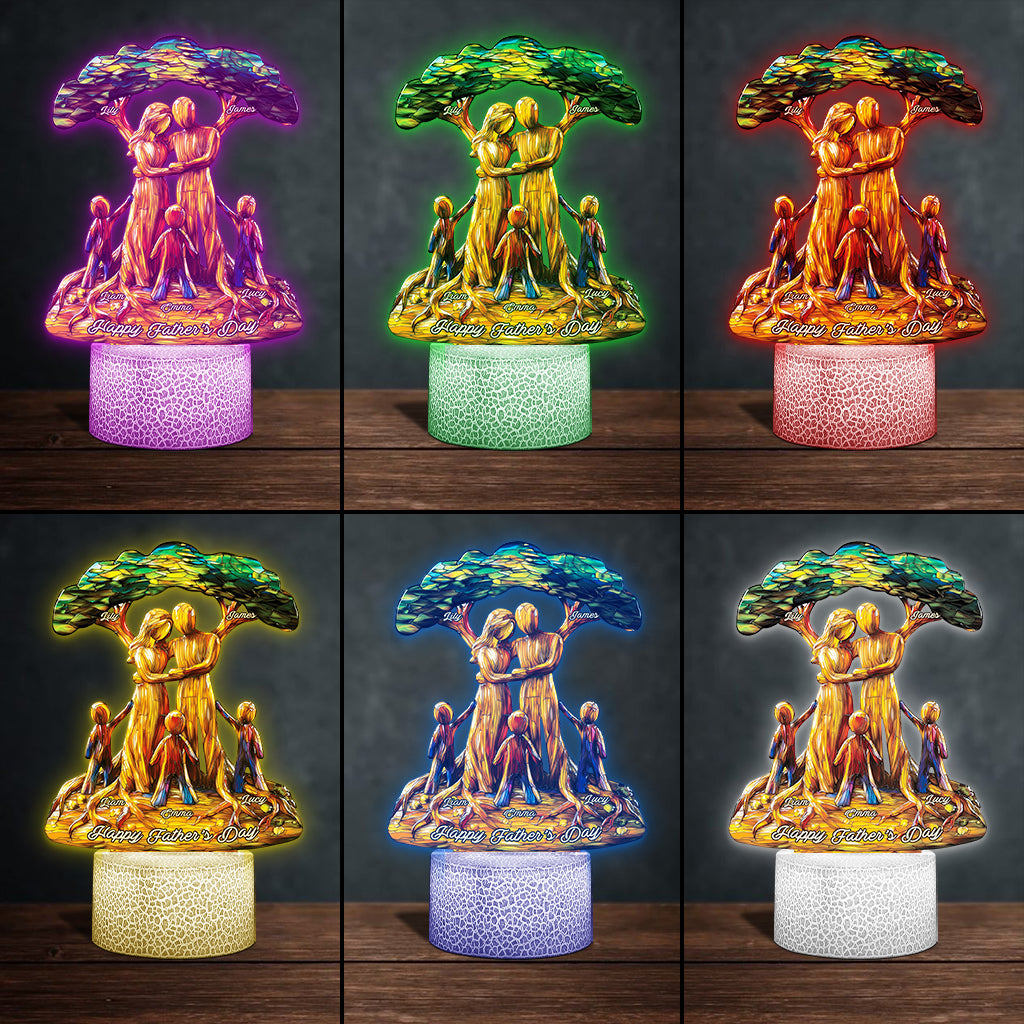 To Us You're The World - Personalized Father Shaped Plaque Light Base