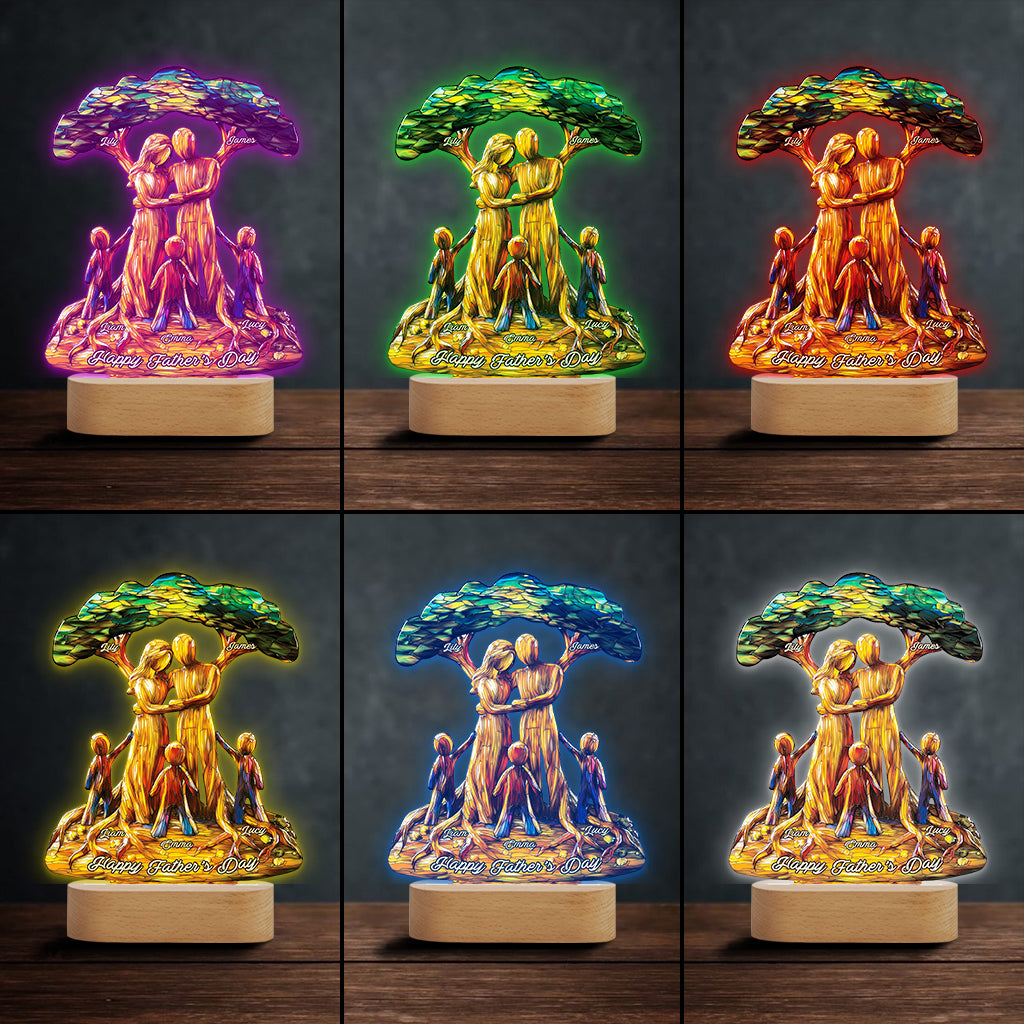 To Us You're The World - Personalized Father Shaped Plaque Light Base