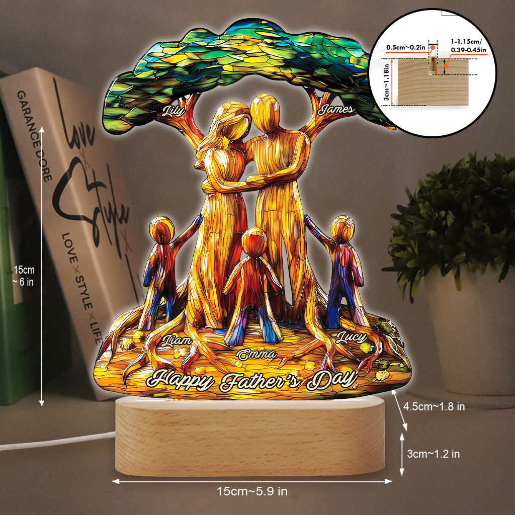 To Us You're The World - Personalized Father Shaped Plaque Light Base