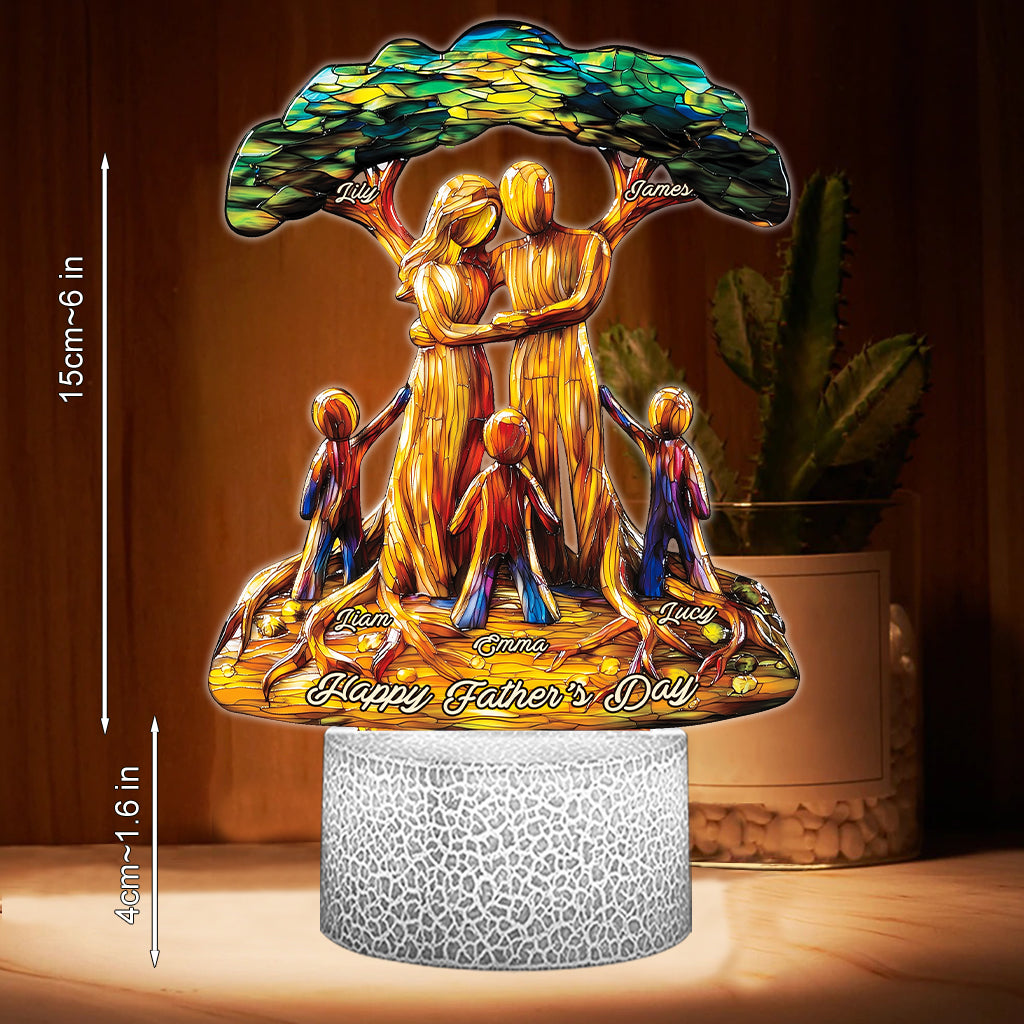 To Us You're The World - Personalized Father Shaped Plaque Light Base