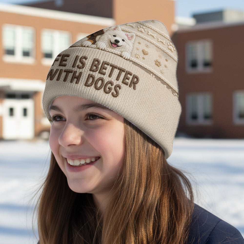 Life Is Better With Pets - Personalized Dog Beanie Hat