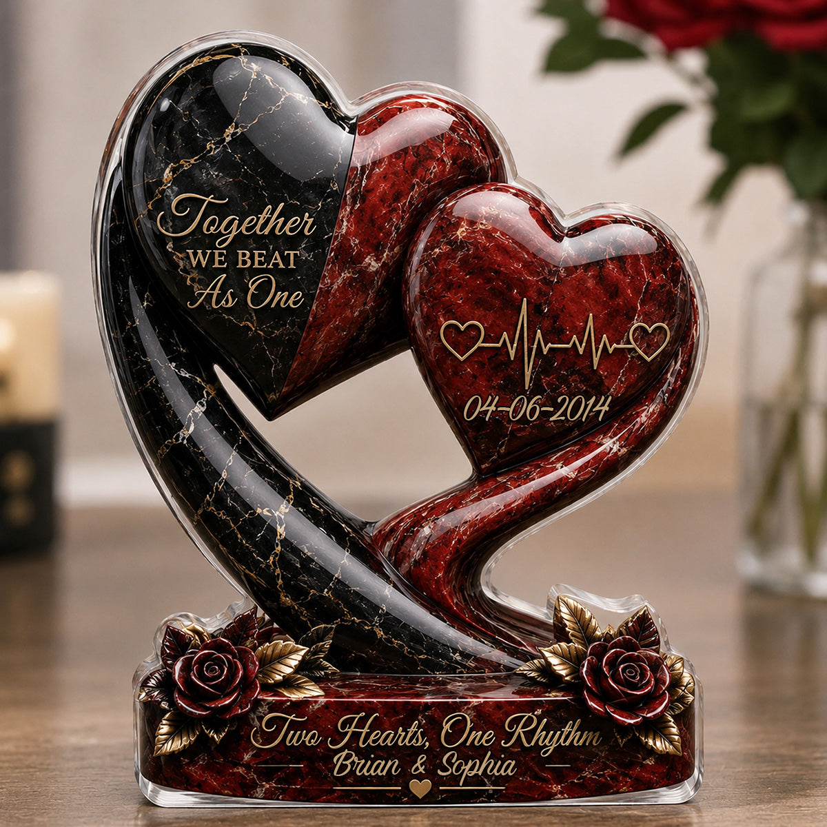 Together We Beast As One - Personalized Couple Custom Shaped Acrylic Plaque