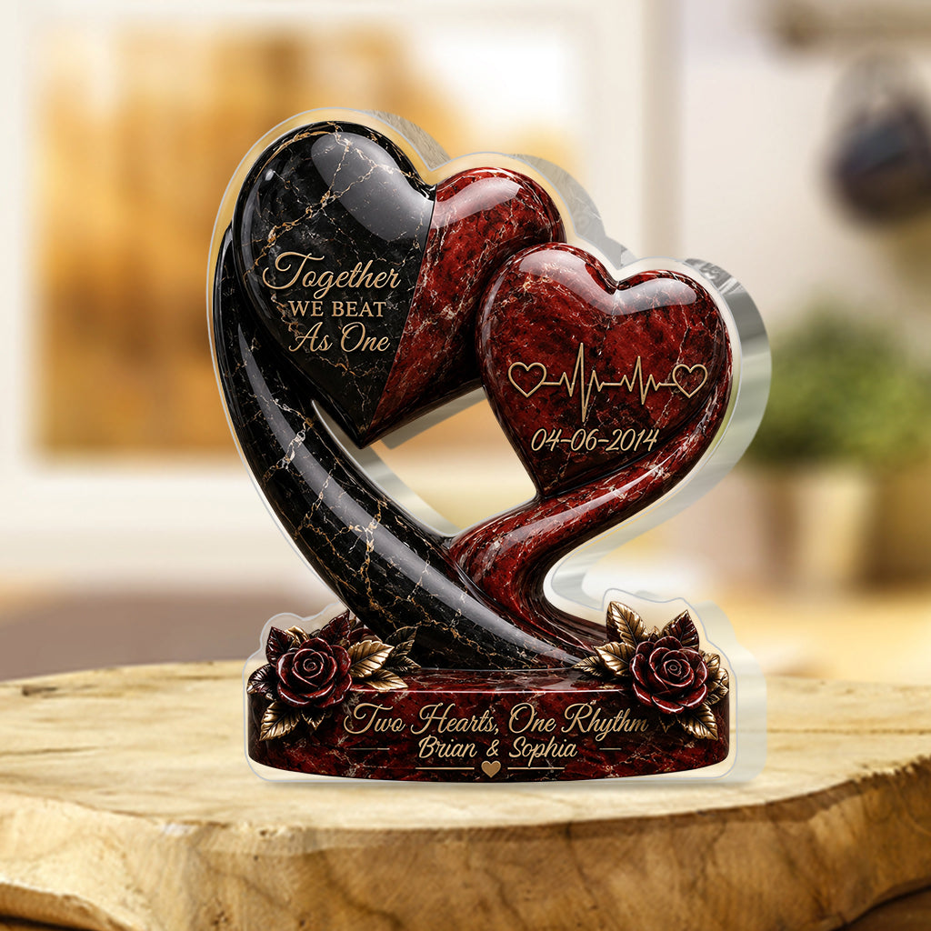 Together We Beast As One - Personalized Couple Custom Shaped Acrylic Plaque