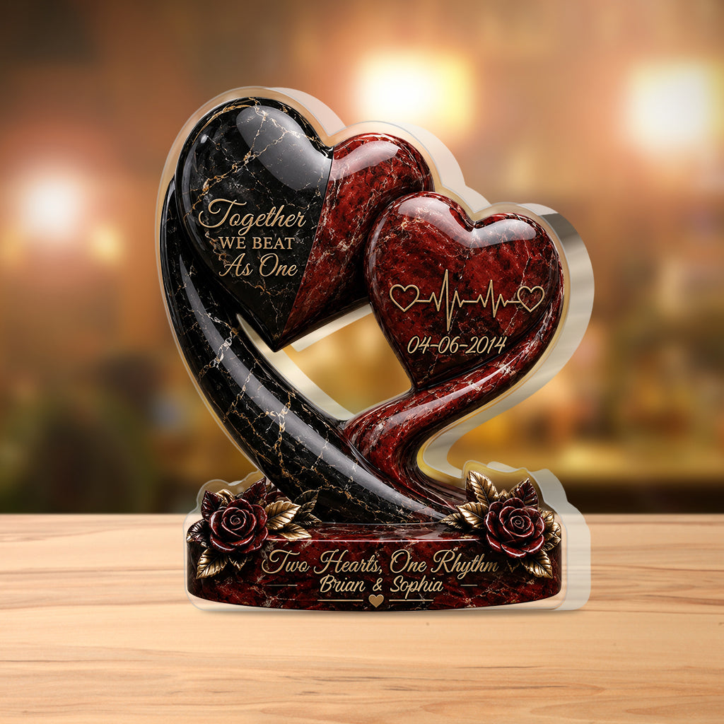 Together We Beast As One - Personalized Couple Custom Shaped Acrylic Plaque