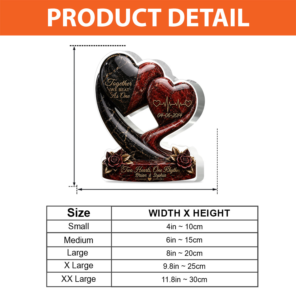 Together We Beast As One - Personalized Couple Custom Shaped Acrylic Plaque