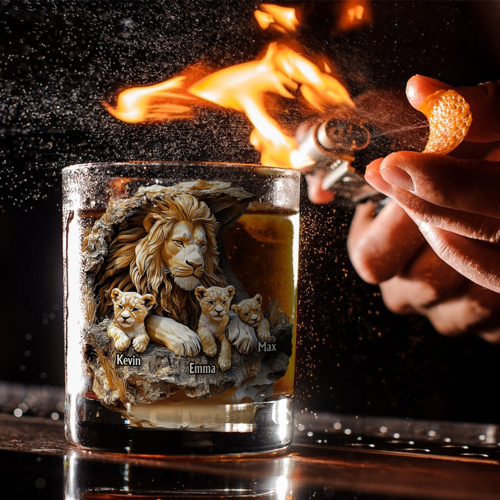 Best Dad In The Wild Land - Personalized Father Whiskey Glass