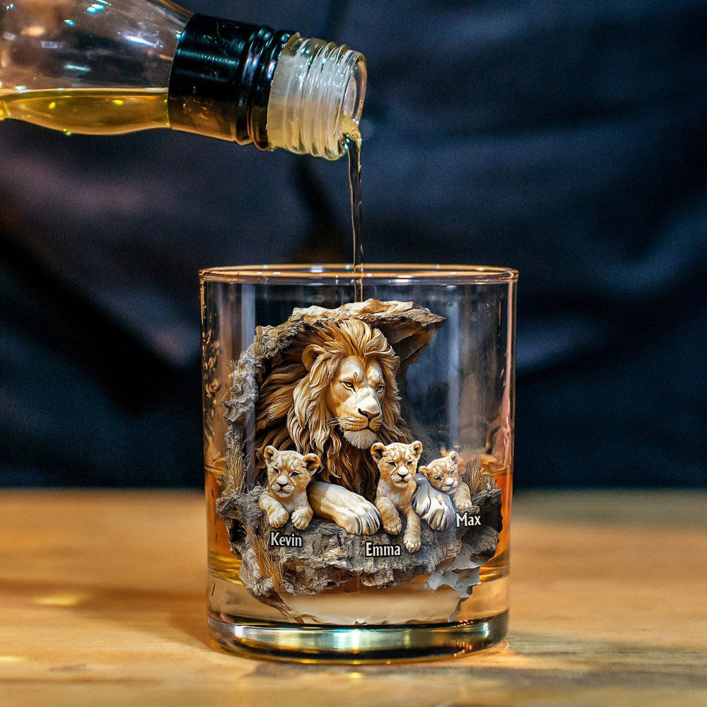 Best Dad In The Wild Land - Personalized Father Whiskey Glass