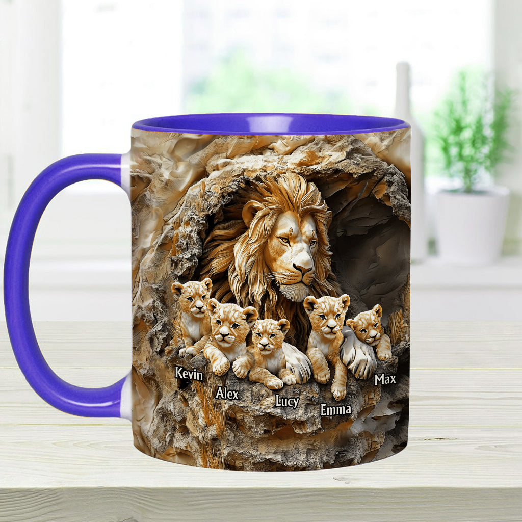 Papa Lion - Personalized Father Accent Mug