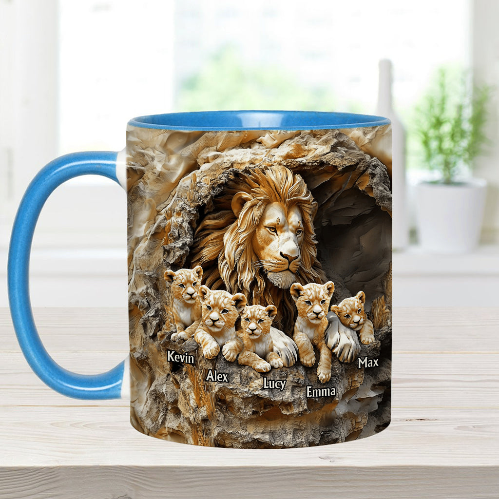 Papa Lion - Personalized Father Accent Mug