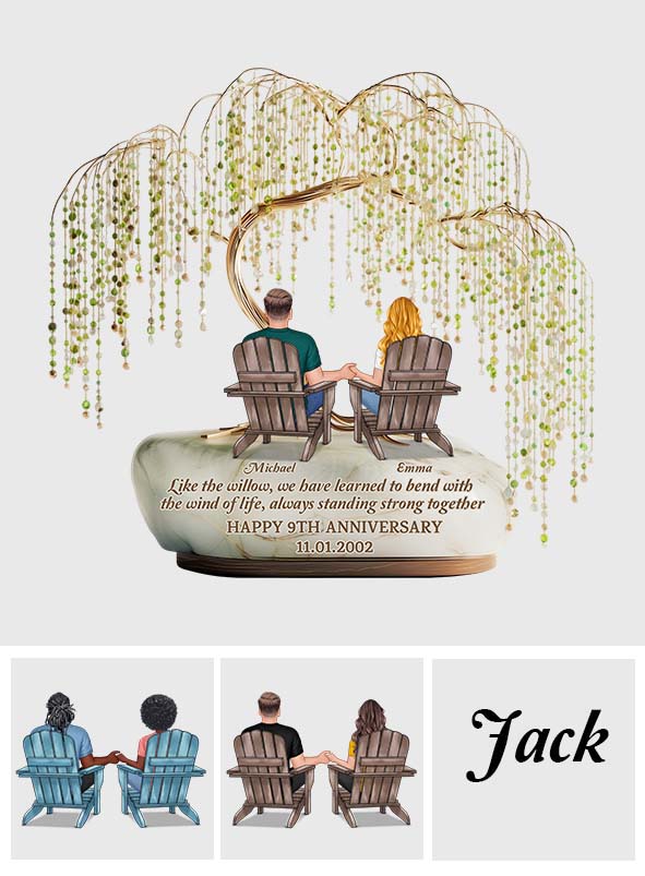 Willow Tree Anniversary Gift - Personalized Couple Custom Shaped Acrylic Plaque