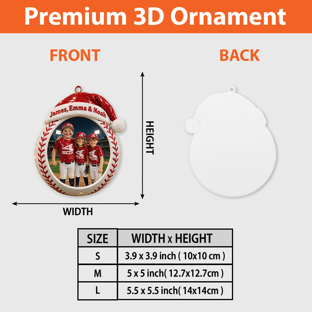 Love Basbeball - Personalized Baseball Premium 3D Ornament