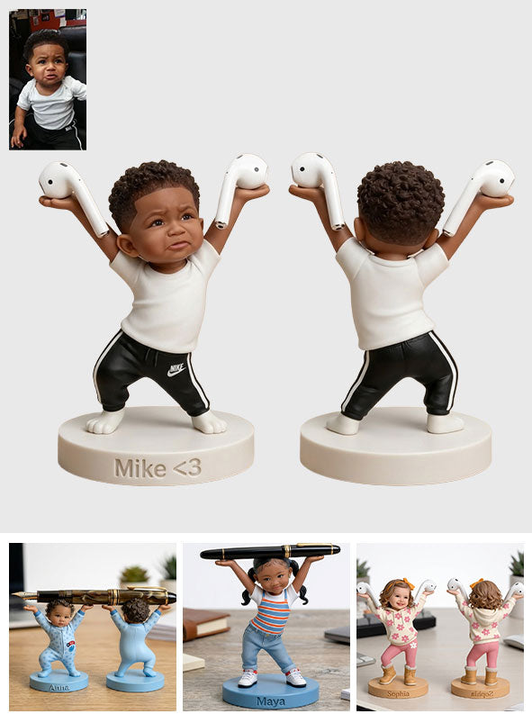 Niedlicher Stift/ Bluetooth Kopfhörer Halter Schreibtisch Zubehör für Eltern - Personalisierte Kinder Premium 3D Figur