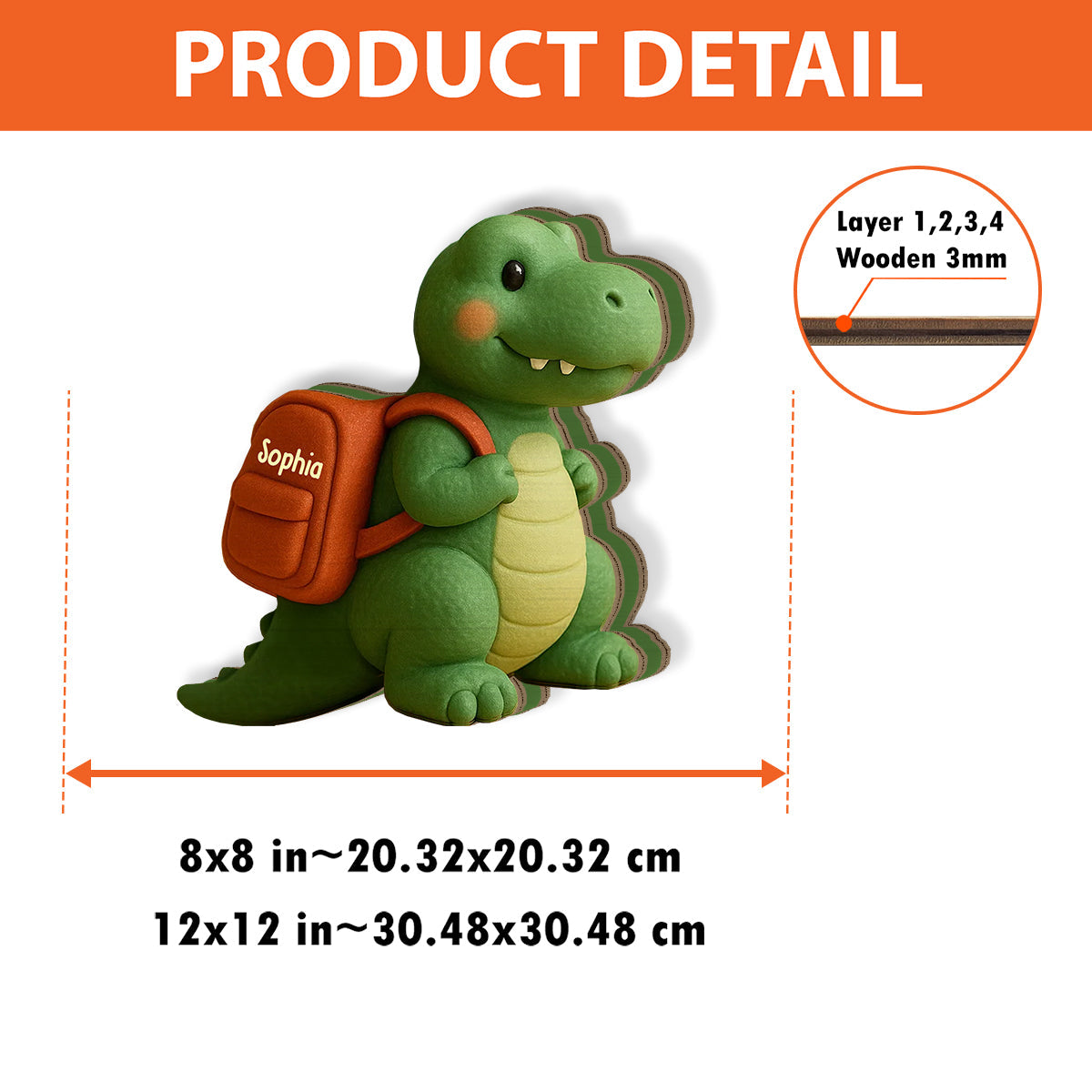 Porte-stylo en bois personnalisé pour enfant - Cadeau de rentrée scolaire dinosaure ludique - Porte-stylo en bois pour enfant