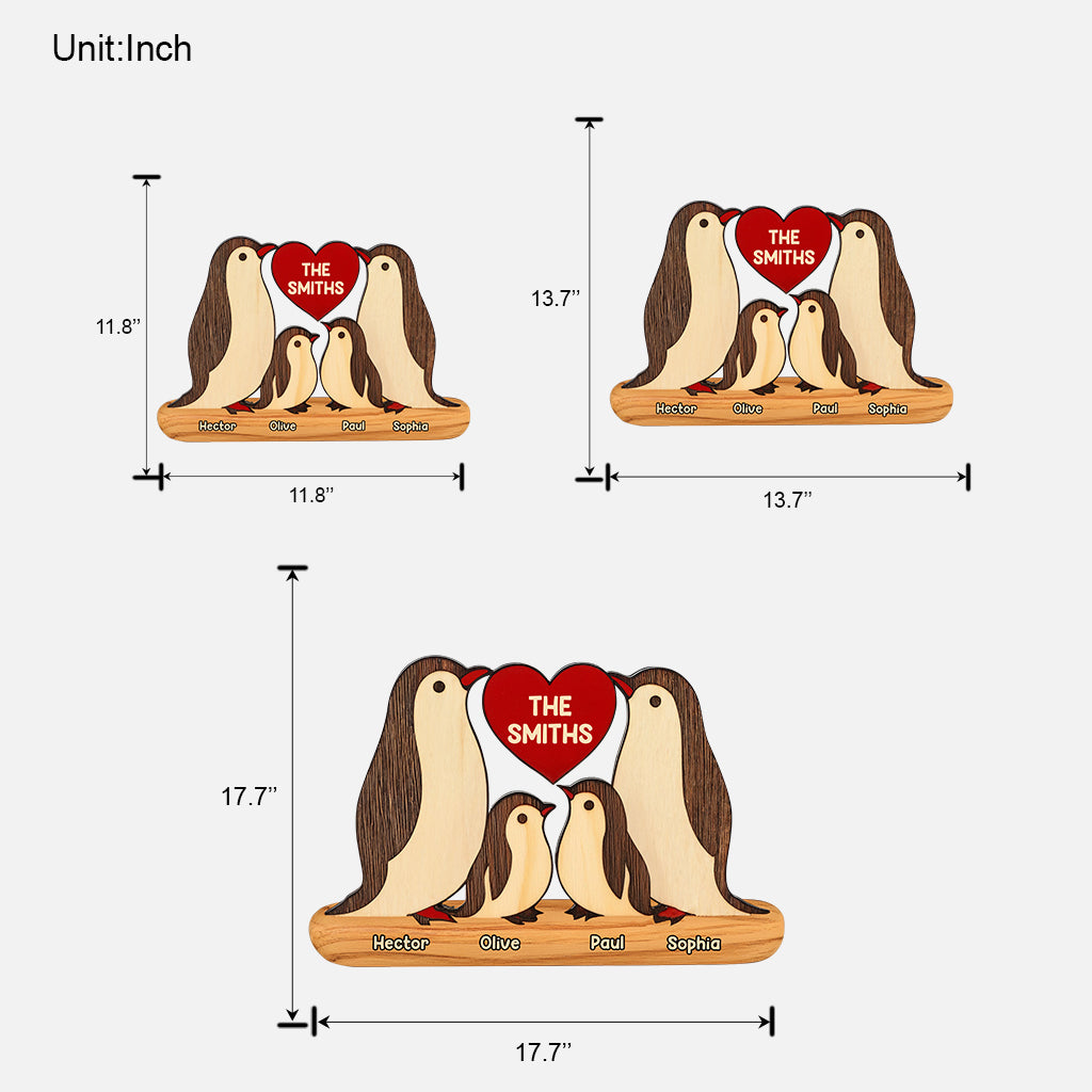 Love My Family - Personalized Family Custom Shaped Wood Sign