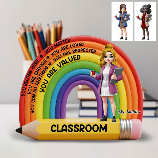Ma classe, tu as ta place ici - Plaque acrylique personnalisée pour enseignant
