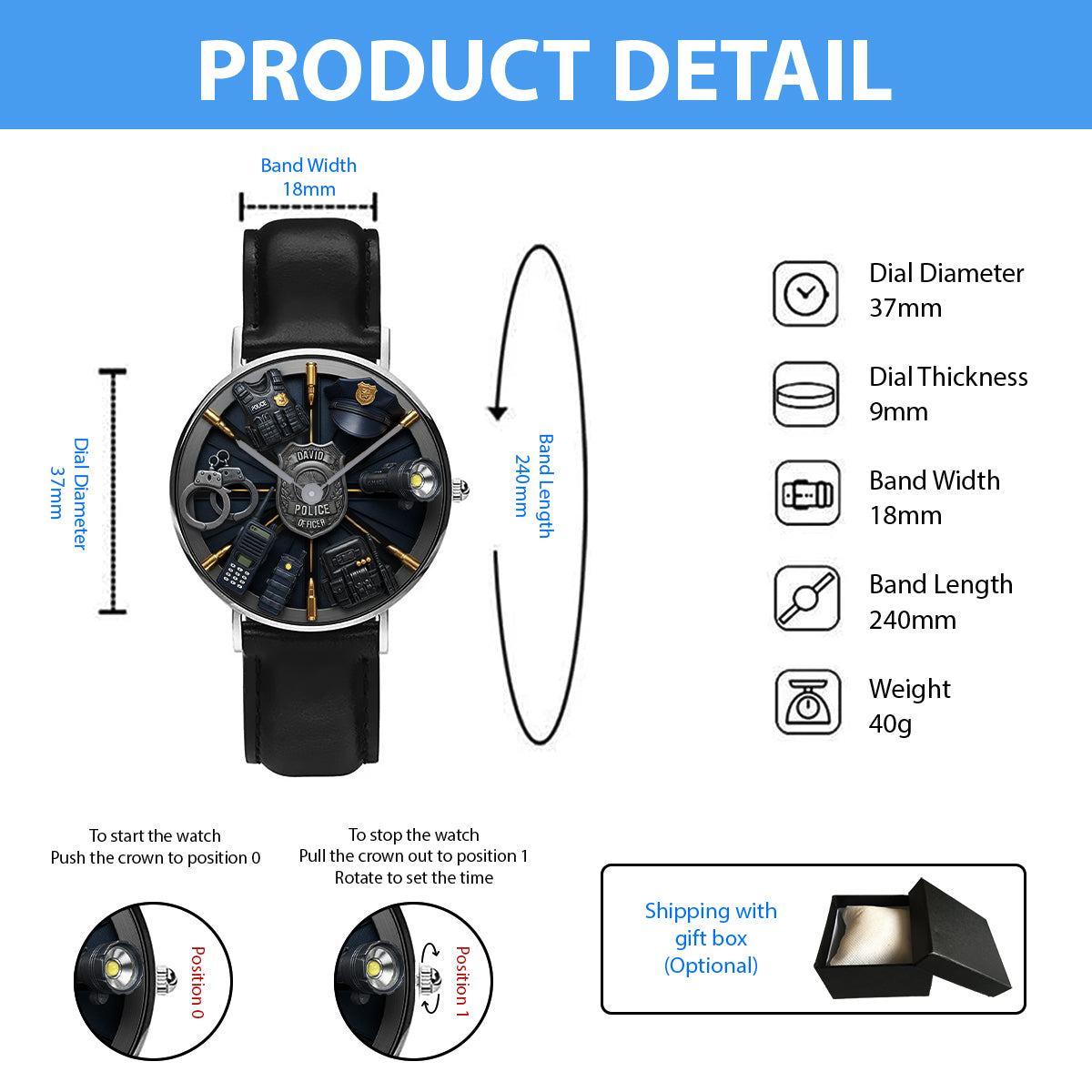 Dienen und Schützen – Personalisierte Armbanduhr für Polizeibeamte