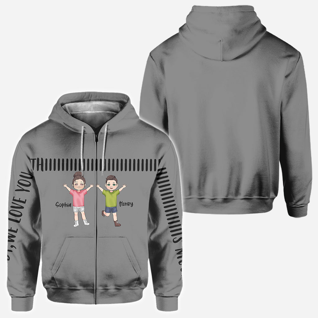 Daddy We Love You This Much - Personalized Father All Over Shirt