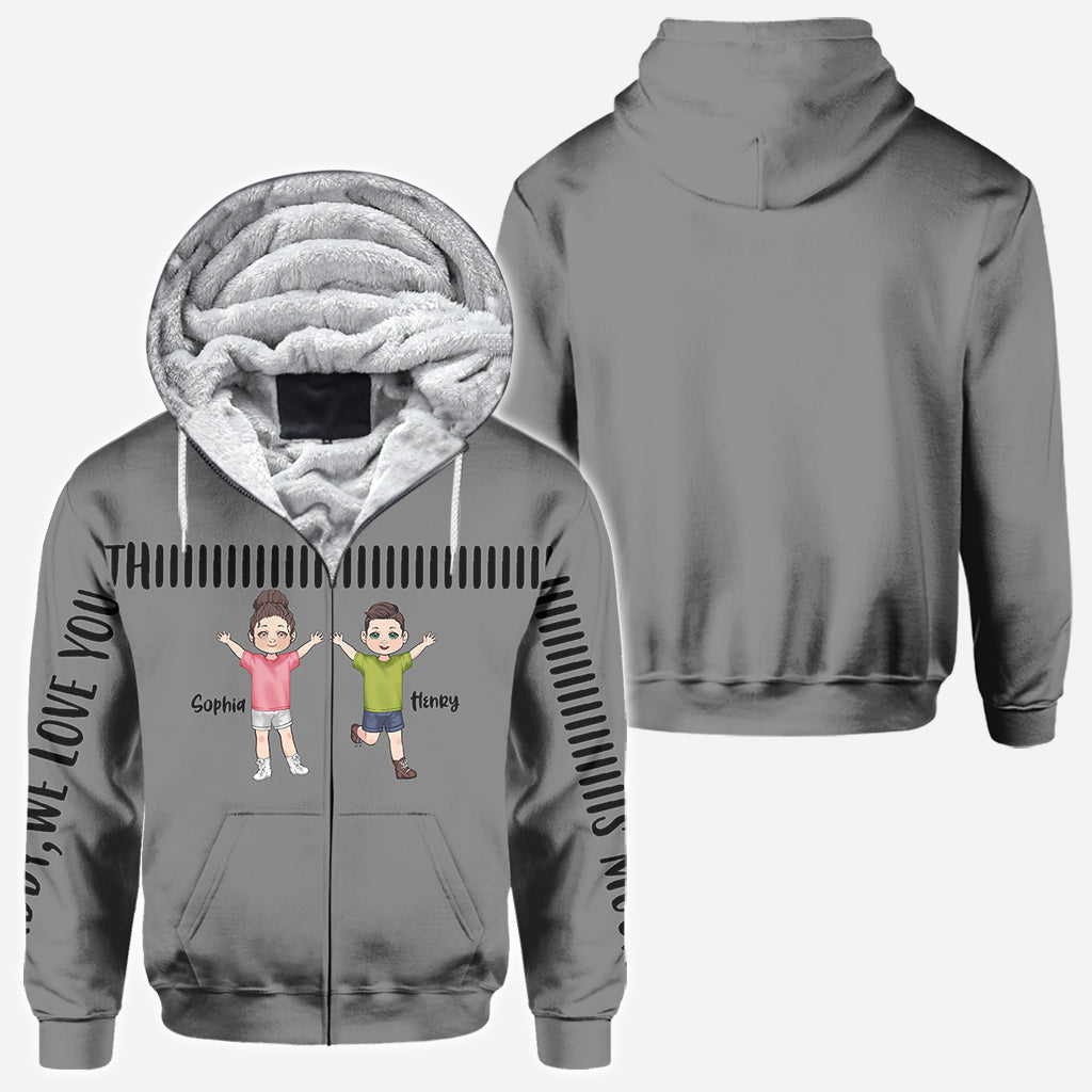 Daddy We Love You This Much - Personalized Father All Over Shirt