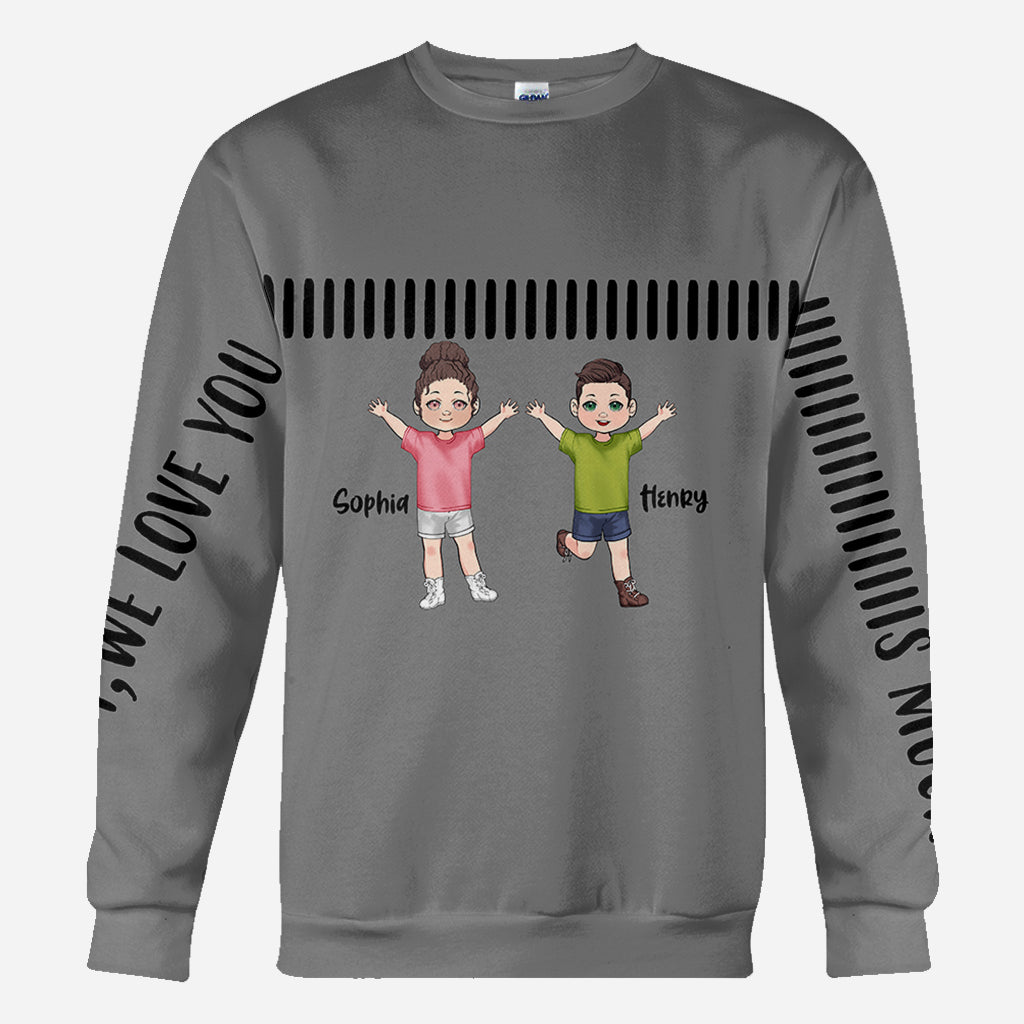 Daddy We Love You This Much - Personalized Father All Over Shirt