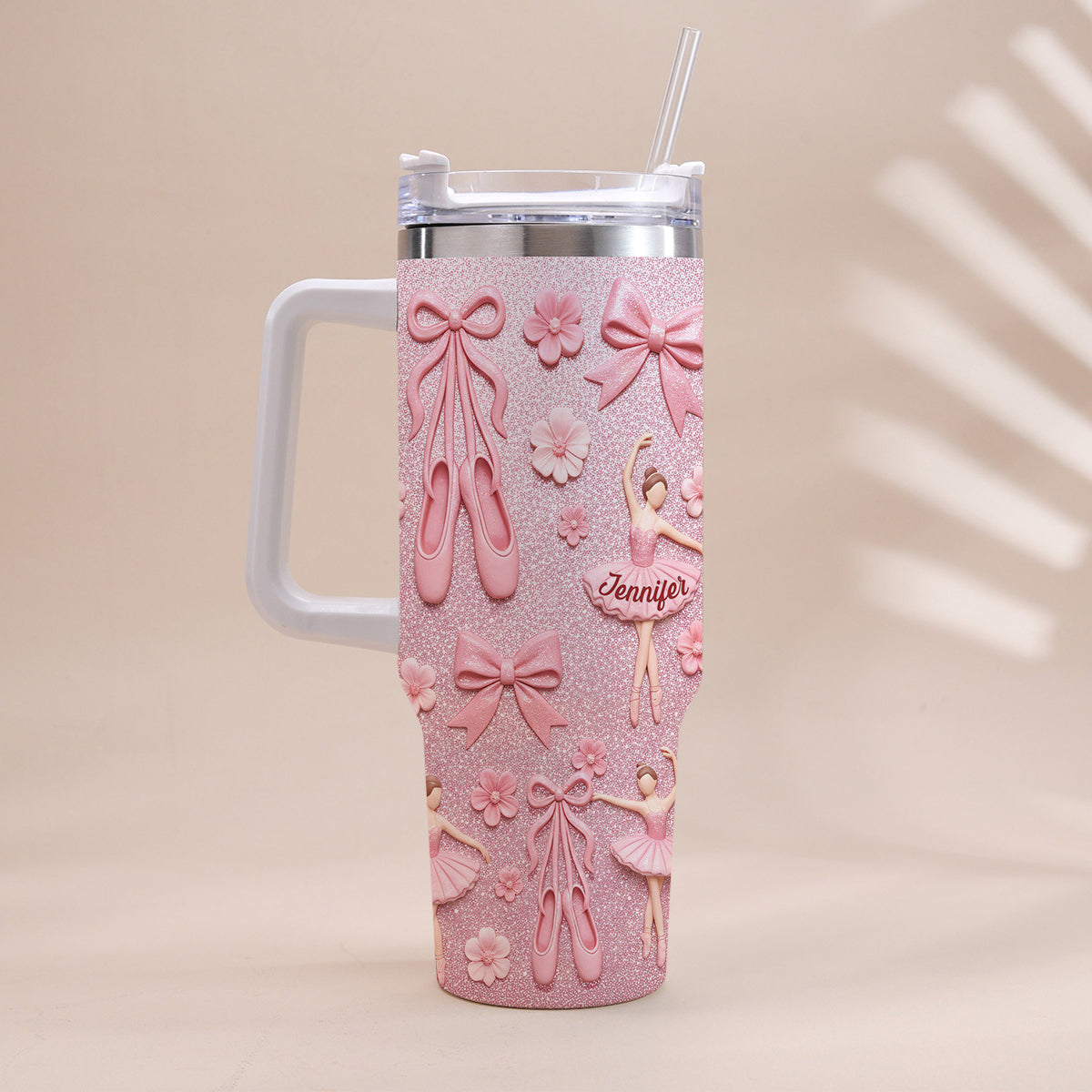 Lover Ballet - Personalized Ballet Tumbler With Handle