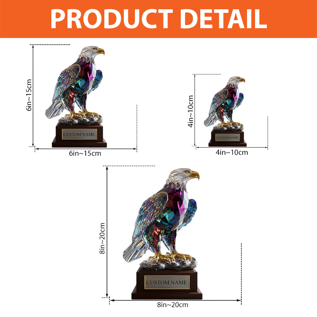 Aigle Fort - Plaque acrylique personnalisée en forme d'aigle à tête blanche