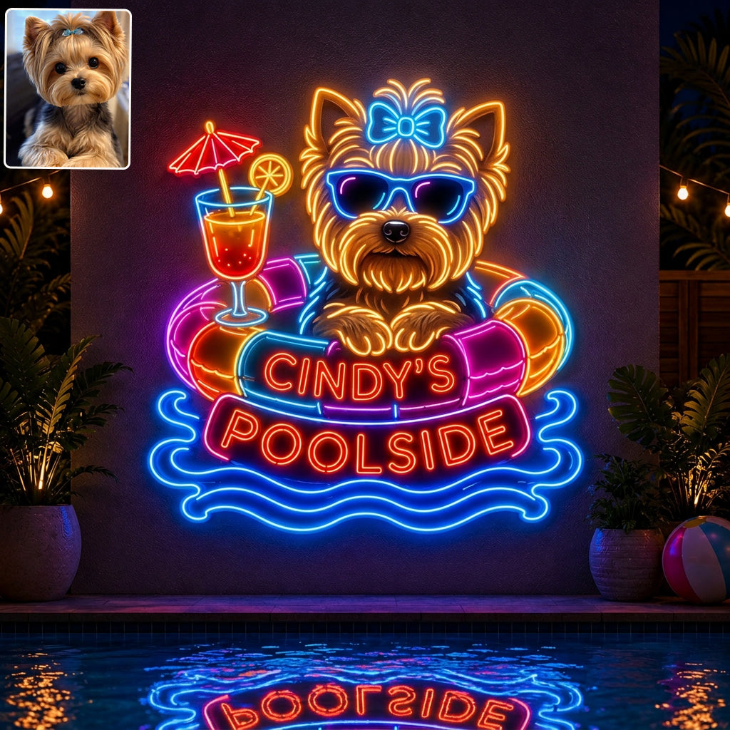 Lustiges Haustier Poollicht - Personalisierte Hund Neon LED Leuchtschilder