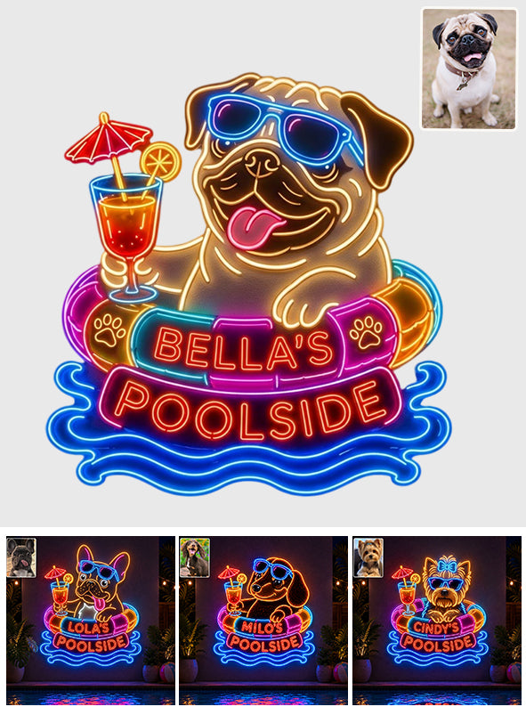 Lustiges Haustier Poollicht - Personalisierte Hund Neon LED Leuchtschilder
