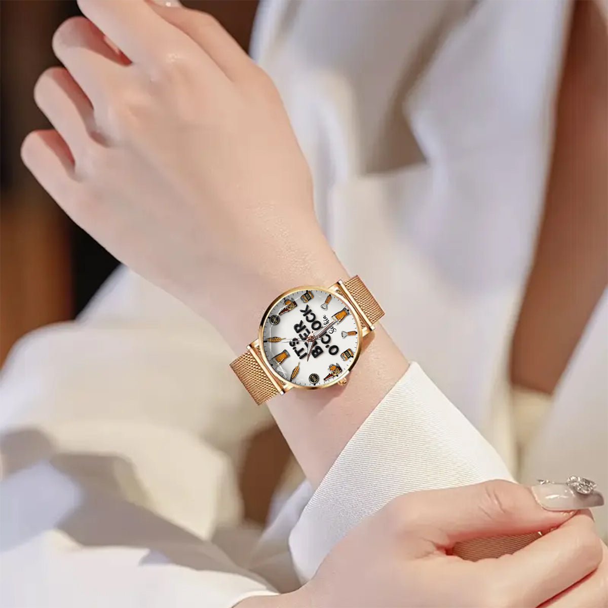 It's Beer Time - Personalized Beer Women Hand Watch