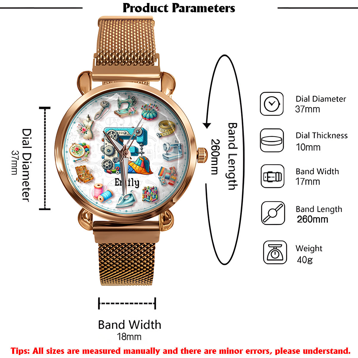 La couture est ma thérapie - Montre-bracelet personnalisée pour femme 
