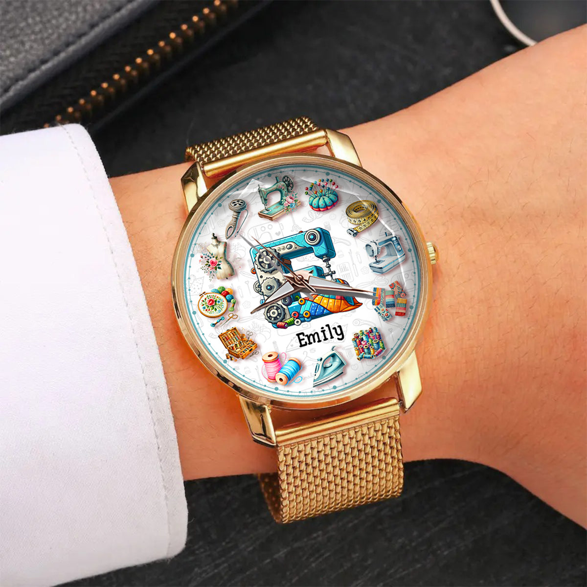 La couture est ma thérapie - Montre-bracelet personnalisée pour femme 