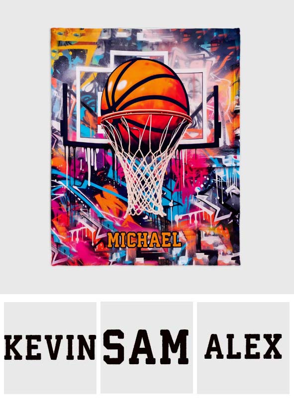Cooles Basketball-Design – Personalisierte Basketballdecke