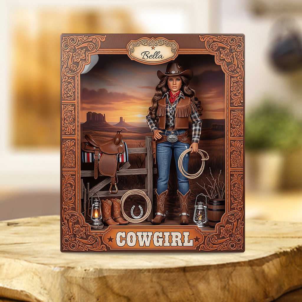 Gift For Cowgirls - Personalized Cowgirl Custom Shaped Acrylic Plaque