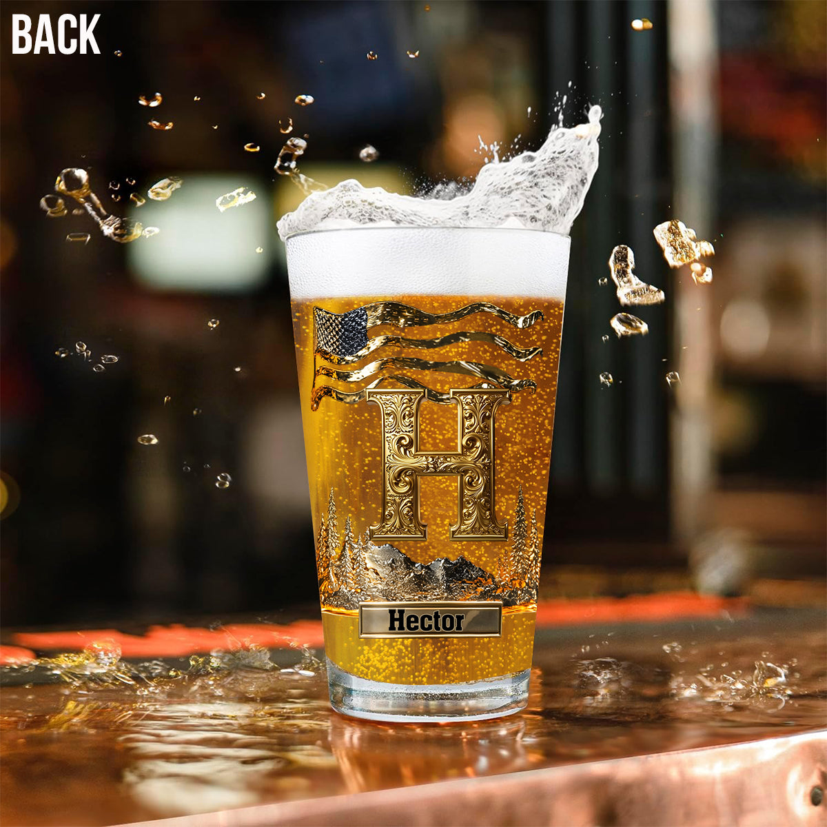 Alphabet Initial For Beer Lovers - Personalized Whisky Beer Glass