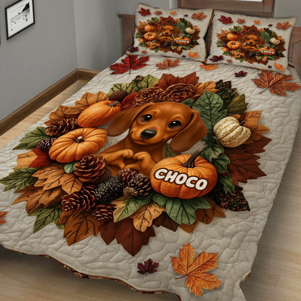 Bienvenue à l'automne - Ensemble de courtepointe personnalisé pour chien