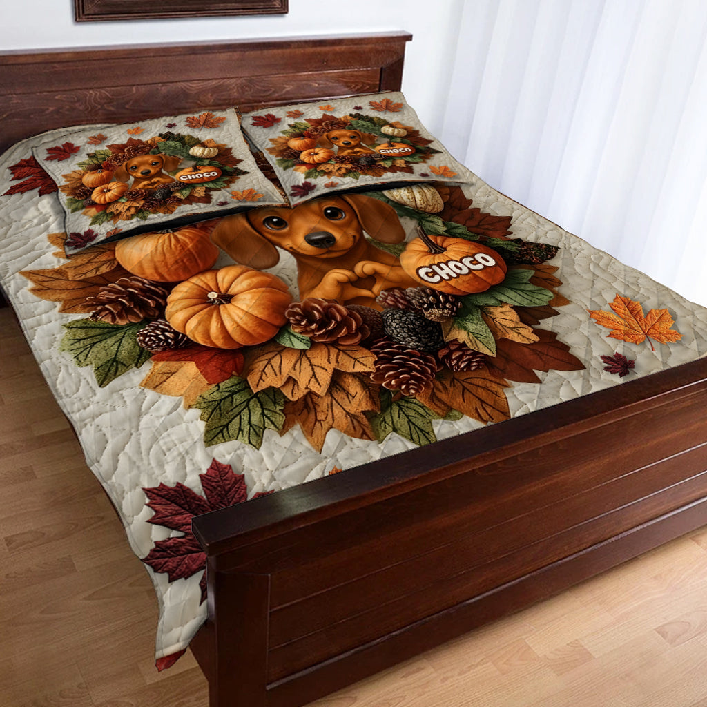 Bienvenue à l'automne - Ensemble de courtepointe personnalisé pour chien