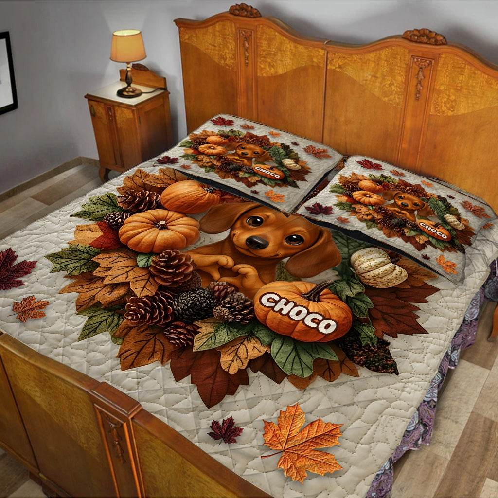 Bienvenue à l'automne - Ensemble de courtepointe personnalisé pour chien